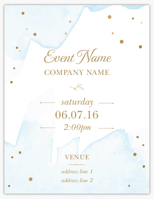 A event management watercolor white gray design