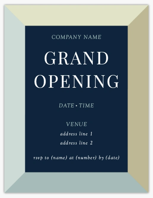 A grand opening corporate event blue gray design