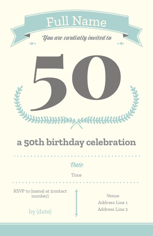 A 50th birthday poster white design for Traditional & Classic