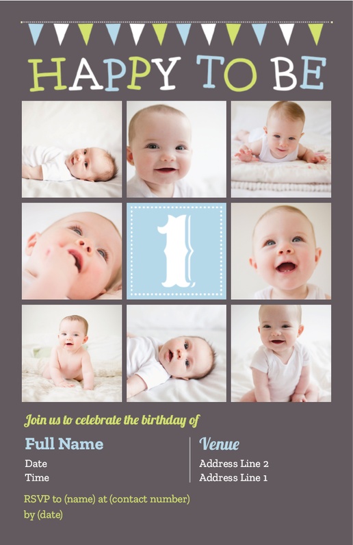 A first birthday one gray white design for Boy with 8 uploads