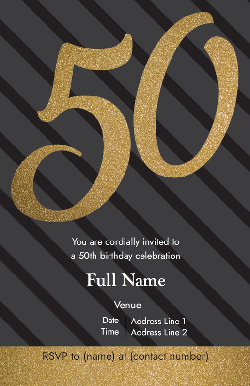 A 50 gold black brown design for Milestone Birthday