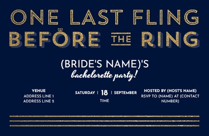 A one last fling before the ring bachelorette blue gray design for Theme