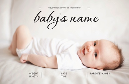 A baby announcement script black design for Baby with 1 uploads