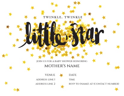A baby shower twinkle twinkle white cream design for Type