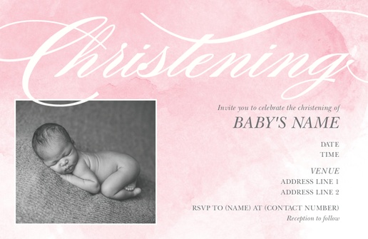 A 1 image christening pink white design for Religious with 1 uploads
