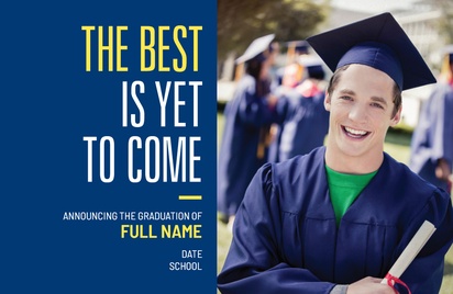 A photo graduate blue gray design for Graduation Announcements with 1 uploads