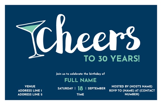 A alcohol cheers blue white design for Adult Birthday