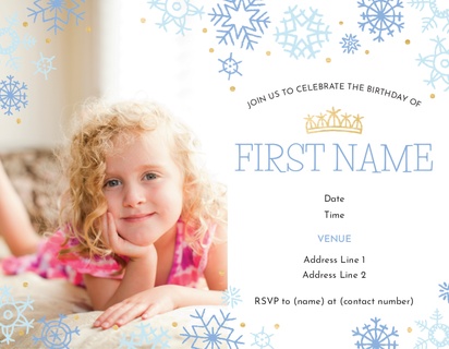 A snowing 1 photos cream white design for Birthday with 1 uploads