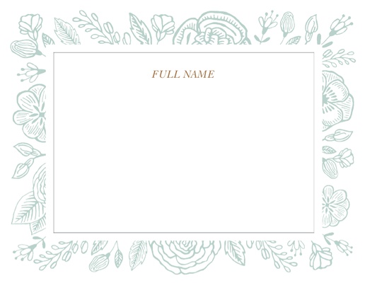 A turquoise personal stationery white design for Events