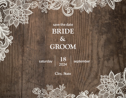 A save the date vintage brown design for Wedding