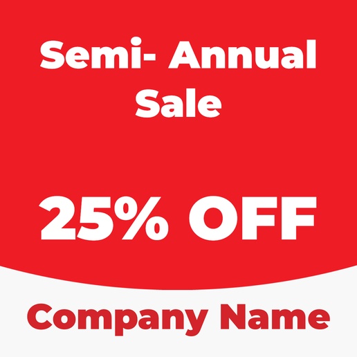 A semi annual sale sale red white design for Sales & Clearance