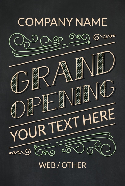 A new location vintage black gray design for Grand Opening