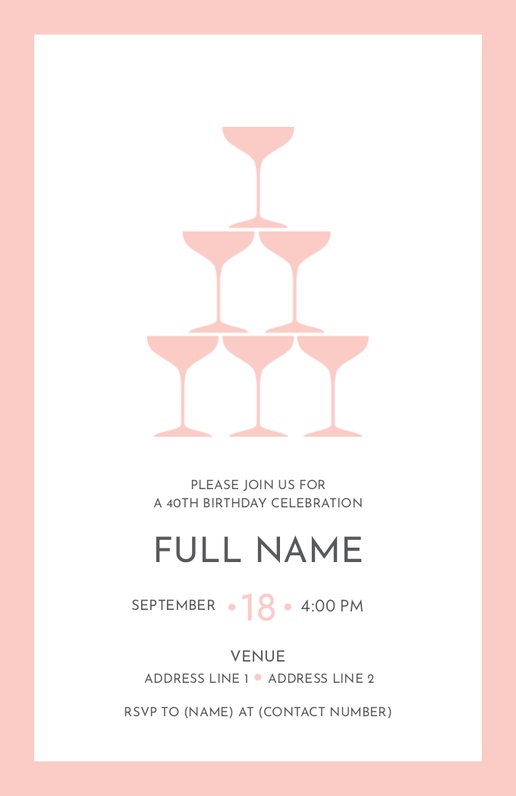 A alcohol bridal shower white pink design for Modern & Simple