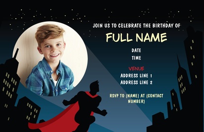 A boy birthday superhero black gray design for Theme with 1 uploads
