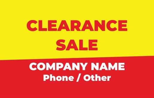 A bold bright yellow red design for Sales & Clearance