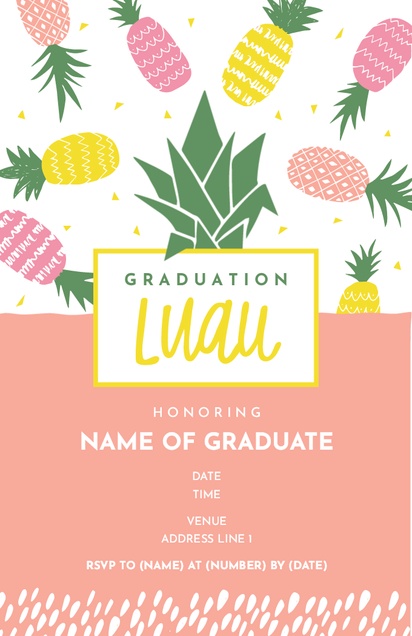 A grad party pineapple pink white design for Graduation