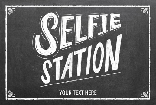 A photo booth graduation selfie station gray white design for General Party