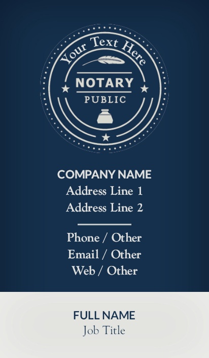 A foil traveling notary blue white design