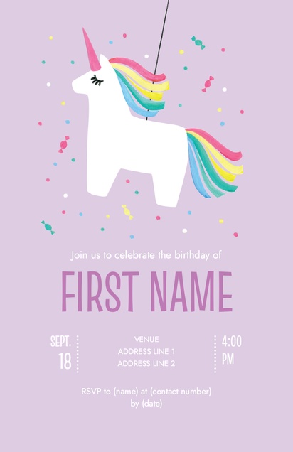 A rainbow unicorn animal pink white design for Girl