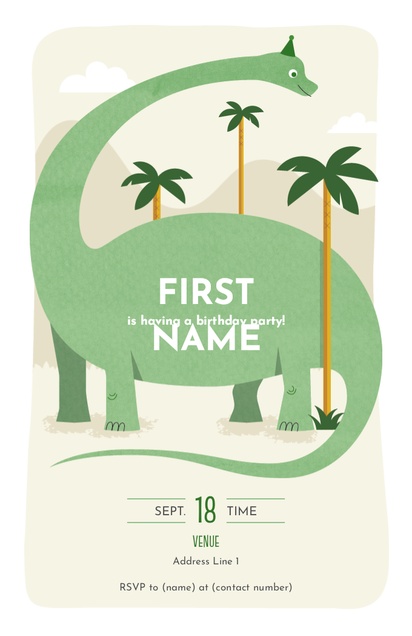A dinosaur brontosaurus cream design for Birthday