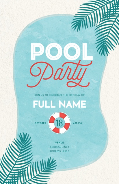 A new2018 pool birthday blue white design for Events