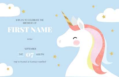 A gold stars with unicorn unicorn birthday party white pink design for 2-4