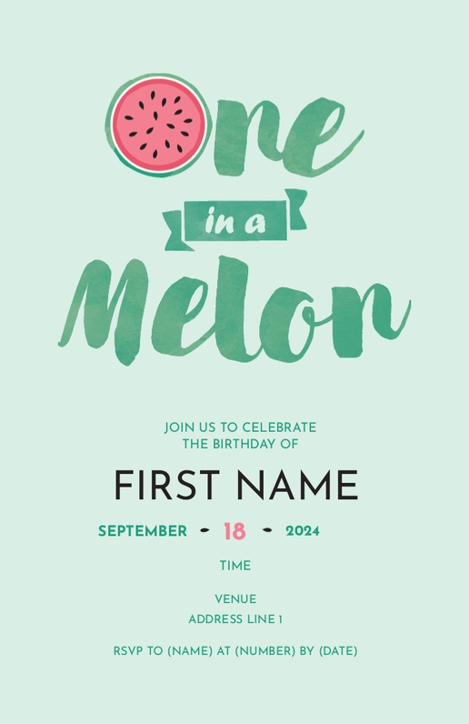 A fun fruit first birthday party white blue design for Gender Neutral