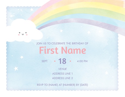 A fun rainbow with cloud white cream design for 1st Birthday