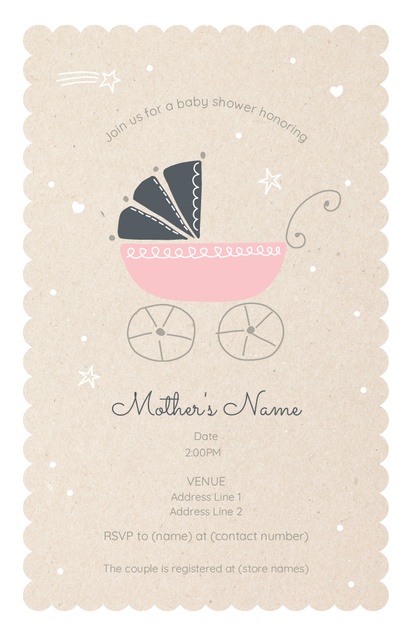 A stroller kraft paper cream gray design for Traditional & Classic