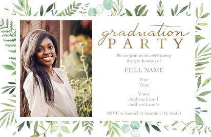 A graduation simple greenery white cream design for Floral with 1 uploads