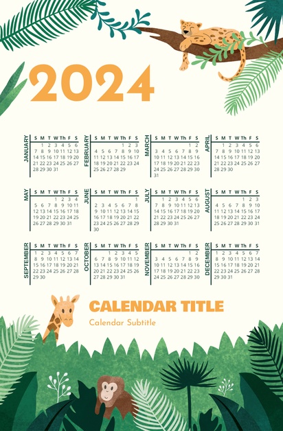 A animals poster calendar white gray design for Business