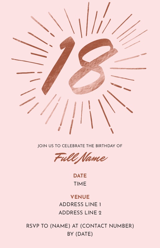 A 16. urodzin 1õ aniversário white pink design for Adult Birthday