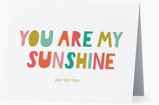 A you are my sunshine typography white orange design for Birthday
