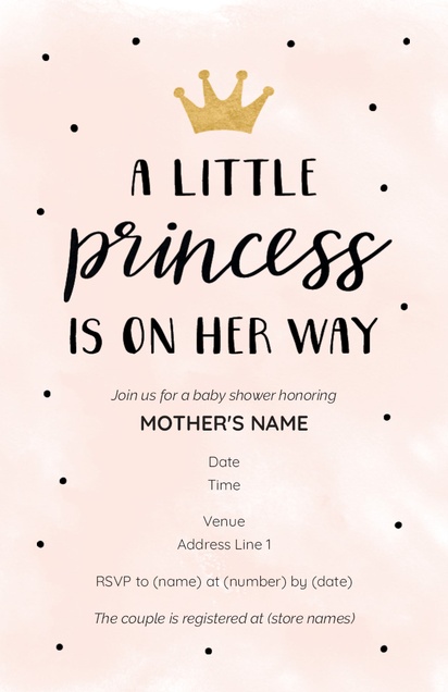 A princess on the way baby shower white gray design for Baby Shower