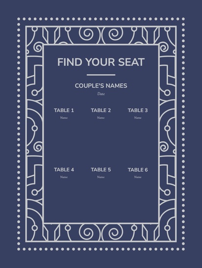 A find your seat vertical blue gray design for Winter