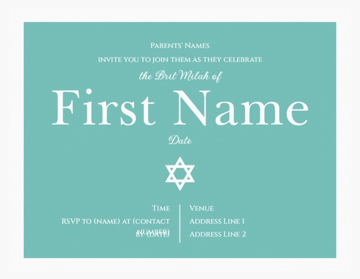 A baby naming bar mitzvah blue white design for Traditional & Classic