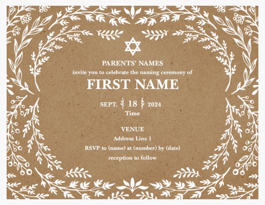 A jewish naming ceremony naming ceremony gray brown design for Gender Neutral