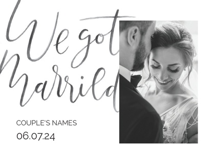 A we got married simple white design for Events with 1 uploads