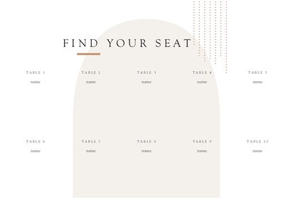 A wedding seating chart abstract white gray design for Modern & Simple