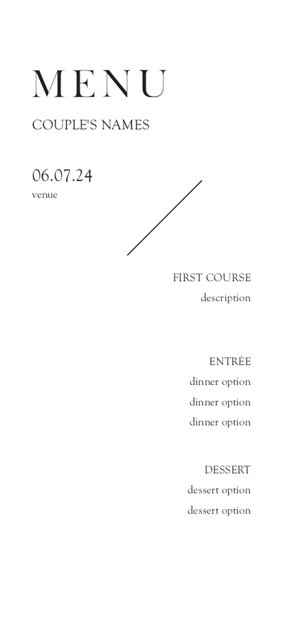 A menu simple cream white design for Modern & Simple