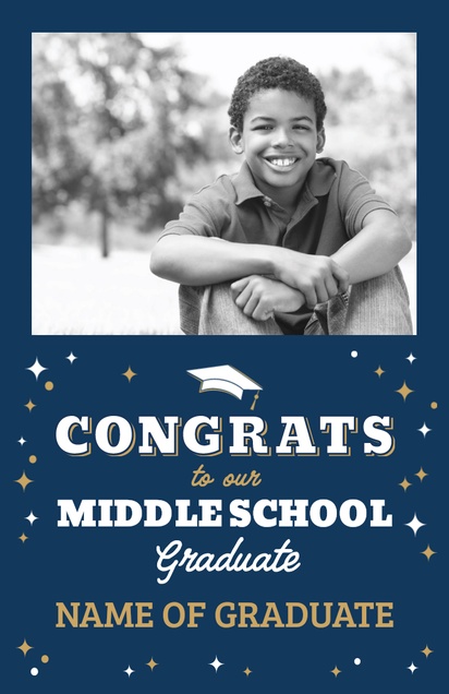 A photo graduation party blue gray design for Type with 1 uploads