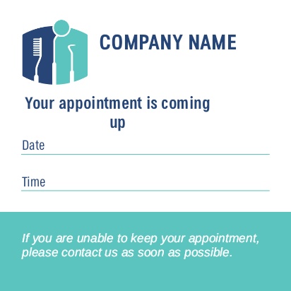 A appointment card foil blue design