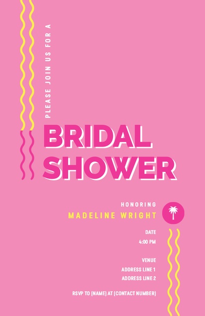 A bright colors turquoise pink design for Bridal Shower