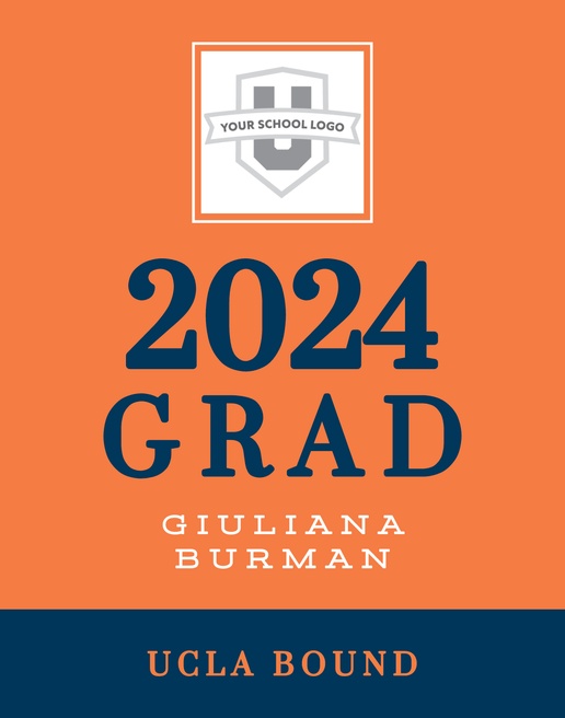 A graduation 2022 grad orange blue design for Graduation Announcements