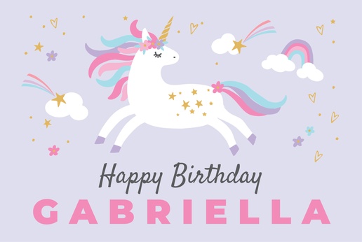A girl magical unicorn white design for Child Birthday
