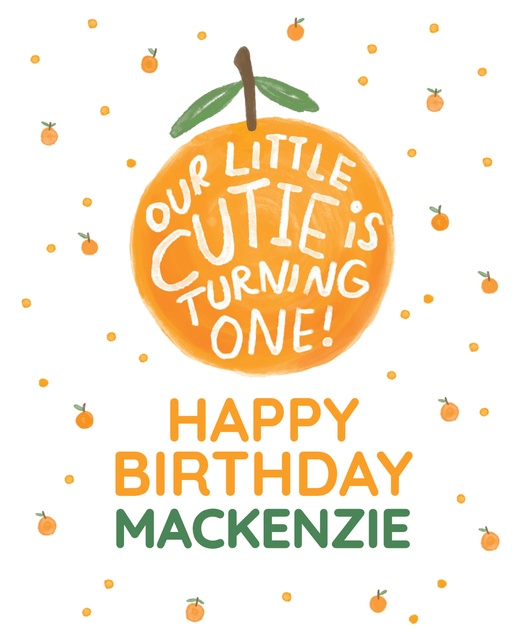 A kids cutie gray orange design for Child Birthday