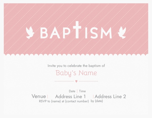 A girl christening girl baptism pink cream design for Religious
