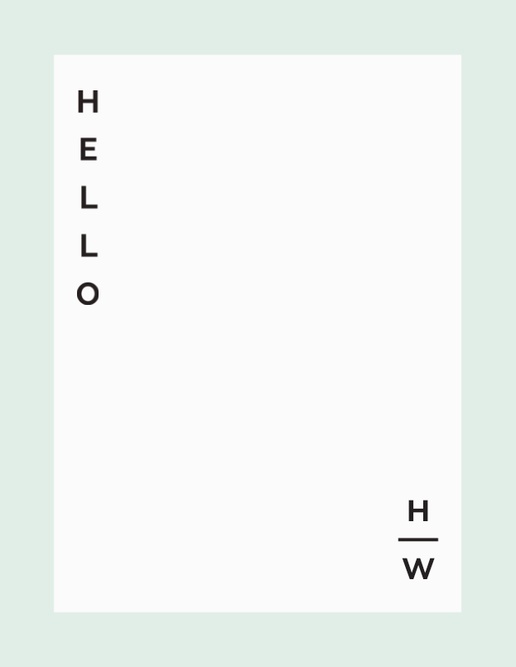 A monogram hello white design for Modern & Simple