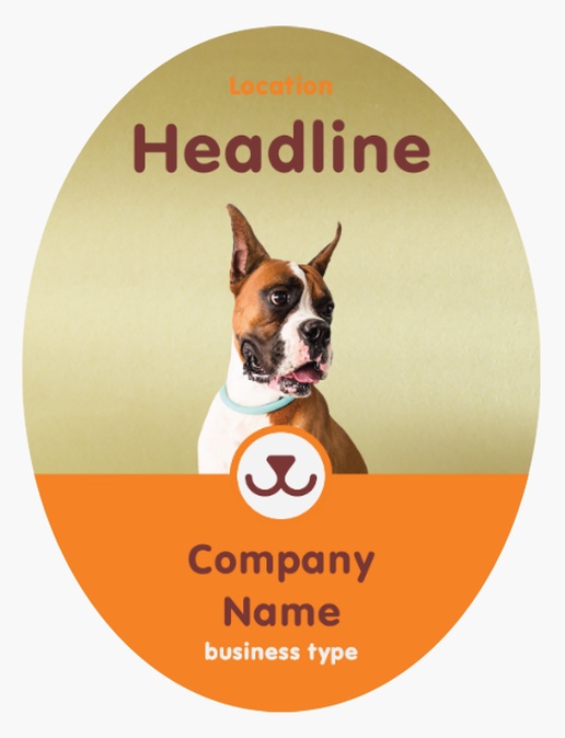 A veterinarian dog walking orange brown design for Animals & Pet Care
