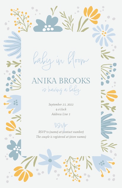 A baby shower florals white design for Type